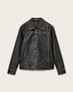 Alkan Zip Up Two Tone Leather Jacket