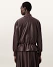 Sofi Drawstring Leather Bomber Jacket