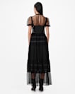 Ryla Polka Dot Mesh Maxi Dress