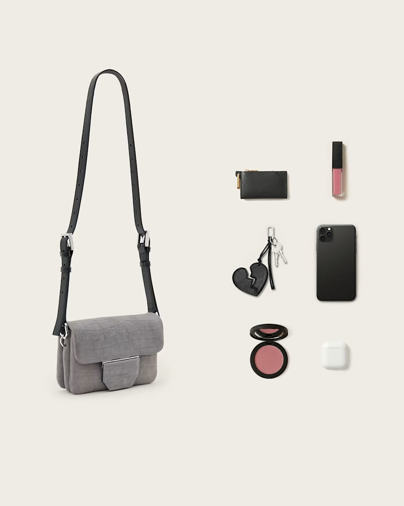 Jupiter Croc-Effect Leather Crossbody Bag