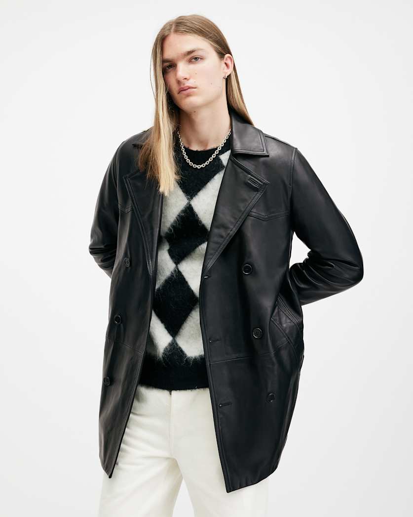 Kessler Double Breasted Leather Coat