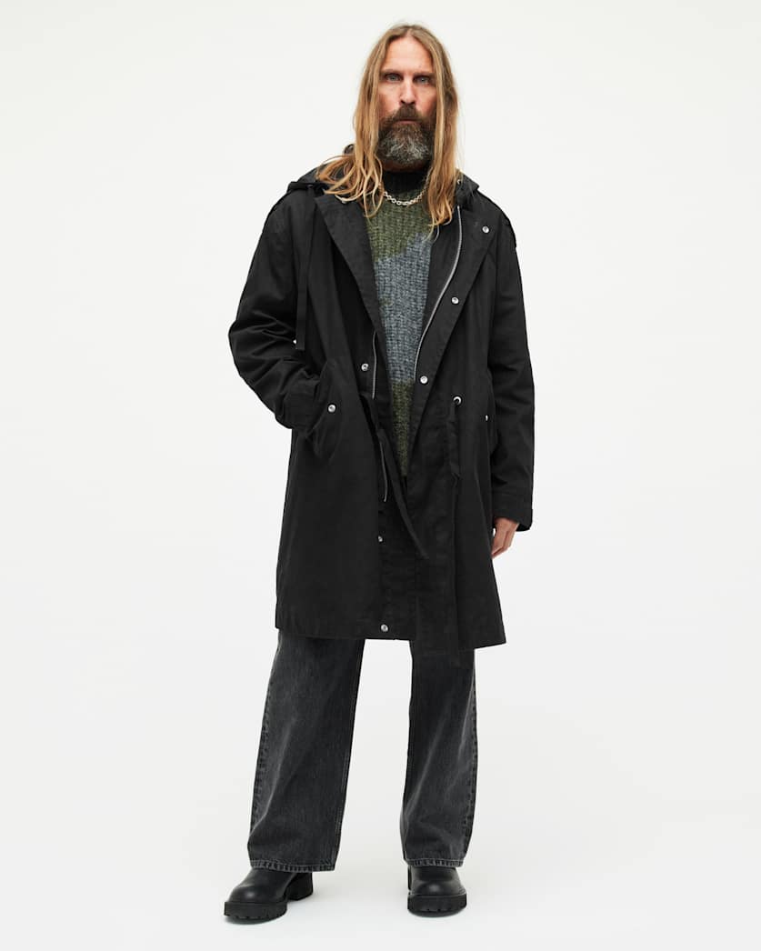Birdman Hooded Oversized Parka Coat