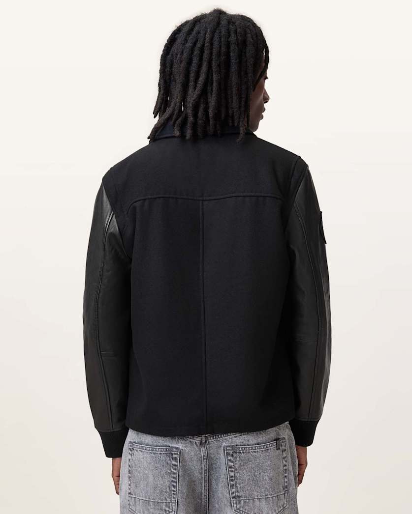 Warrenton Leather Sleeve Bomber Jacket