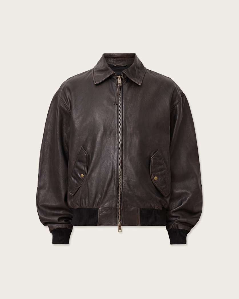 Marco Oversized Leather Bomber Jacket