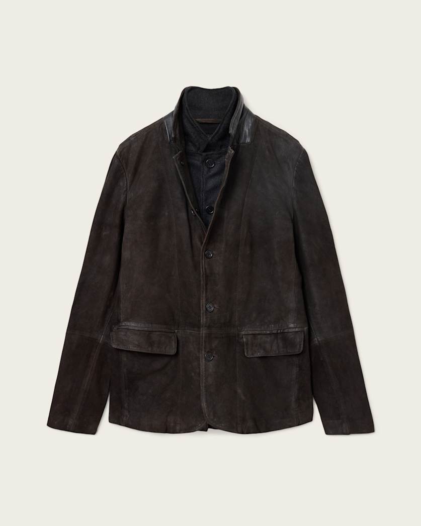 Survey Double Layered Waxed Suede Blazer