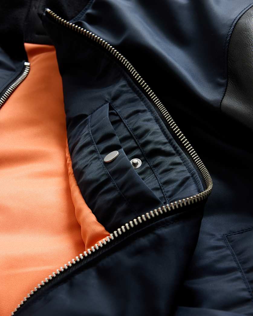 Myler Leather Sleeve Bomber