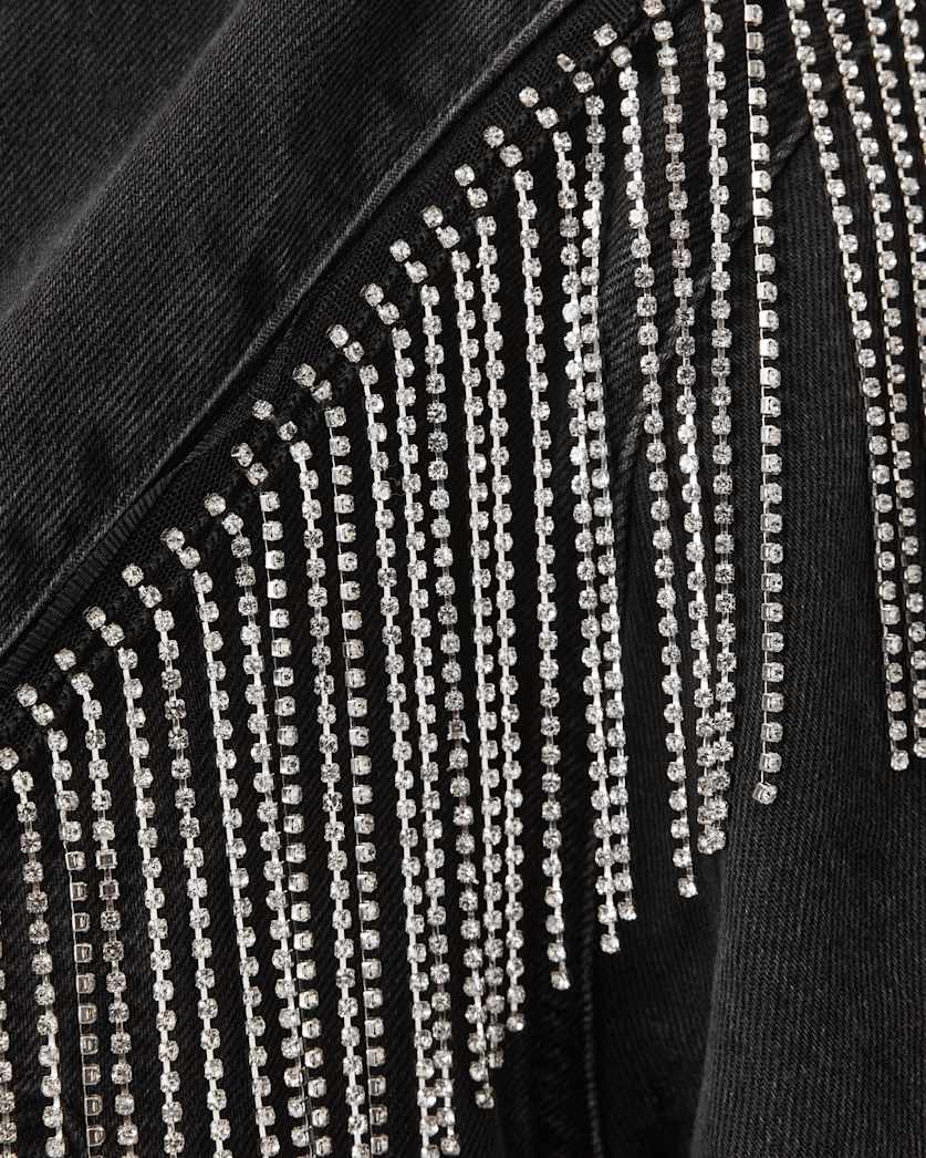 Marlene Embellished Fringe Denim Jacket