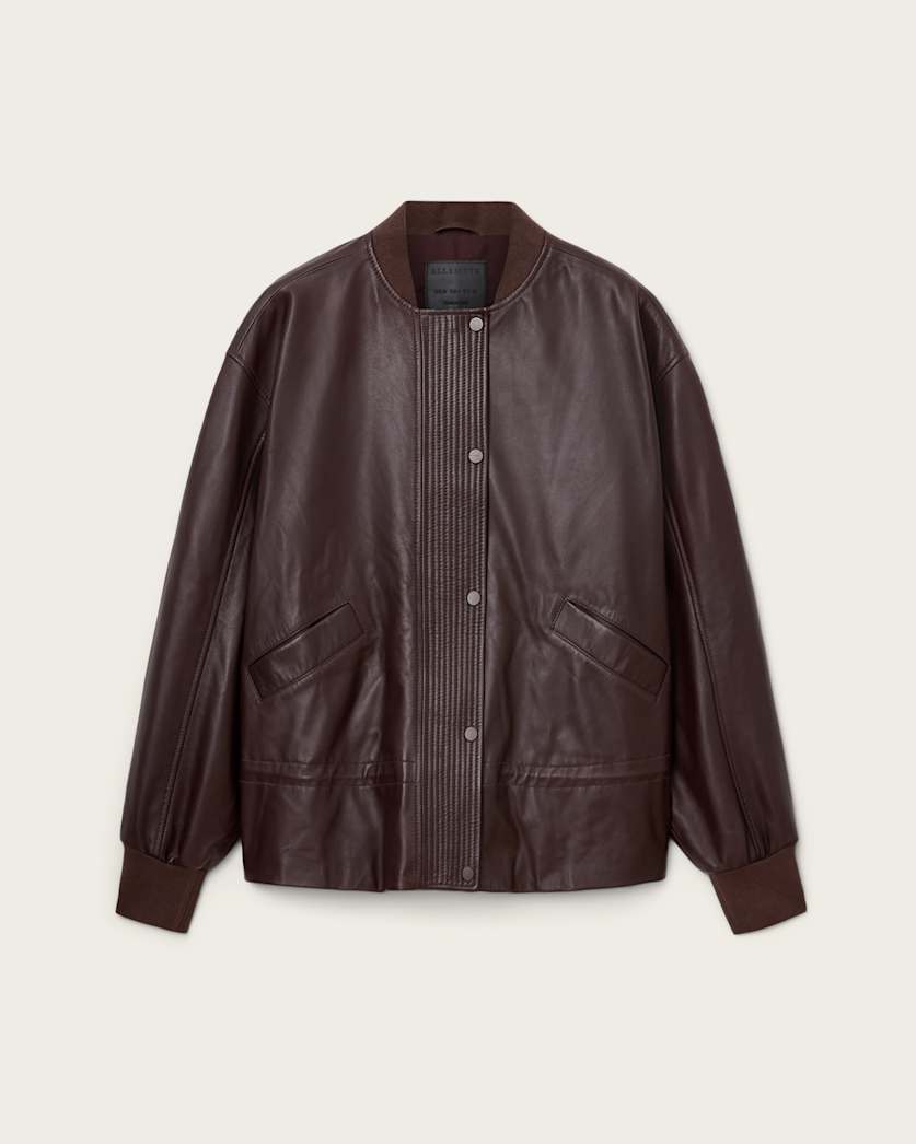 Sofi Drawstring Leather Bomber Jacket