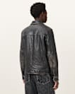 Alkan Zip Up Two Tone Leather Jacket