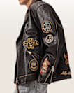 Hays Leather Biker Patch Jacket
