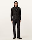 Survey Double Layered Leather Blazer