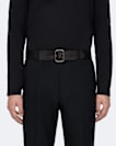 Miller Bar-Buckle Leather Belt