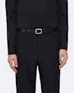 Everett Skinny Leather Bar-Buckle Belt