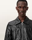 Alkan Zip Up Two Tone Leather Jacket