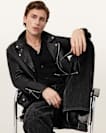 Milo Asymmetric Zip Leather Biker Jacket