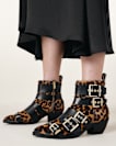 Jane Buckle Pointed Leather Boots