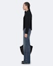 Asymmetric funnel-neck wool jumper