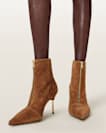 Natasha Pointed Zip Up Suede Boots