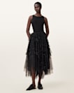 Jen Tulle Asymmetric Maxi Skirt