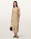 Samia Linen Lace Midi Dress