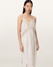 Samia Linen Lace Midi Dress