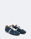 Leather and suede low trainers