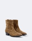 Suede zip up dress boot