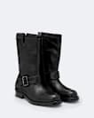 Leather engineer boots