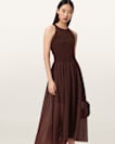 Zenia Sleeveless Asymmetric Midi Dress