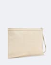 Pinked edge large leather pouch