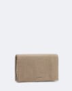 Pinked edge leather bi fold wallet
