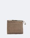 Pinked small large leather pouch