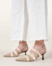 Vivian Leather Buckle Slingback Heels