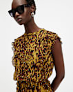 Hali Animal Print Ruffle Mini Dress