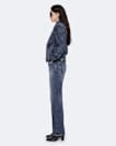 Straight leg mid-rise denim jeans