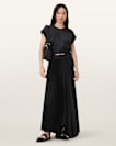 Mira Cropped Satin Drawcord T-Shirt
