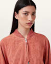 Dana Relaxed Fit Suede Bomber Jacket