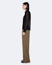 Relaxed pleated satin trousers