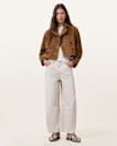 Hendry Cropped Suede Trench Coat