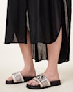 Ellie Studded Buckle Leather Sliders