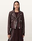 Dalby Slim Fit Leather Biker Jacket