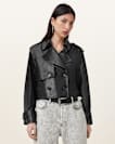 Hendry Cropped Leather Trench Coat