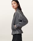 Sofi Drawstring Leather Bomber Jacket