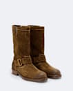 Suede biker boots