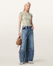 Ellie Mesh Floral Print Slim T-Shirt