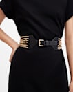 Zora Wide Leather Chain Belt