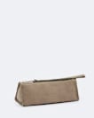 Pinked edge leather pencil case
