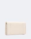 Pinked edge leather bi fold wallet