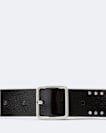 Wyatt Bar-Buckle Studded Leather Belt