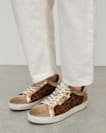 Sheer Leopard Print Leather Trainers